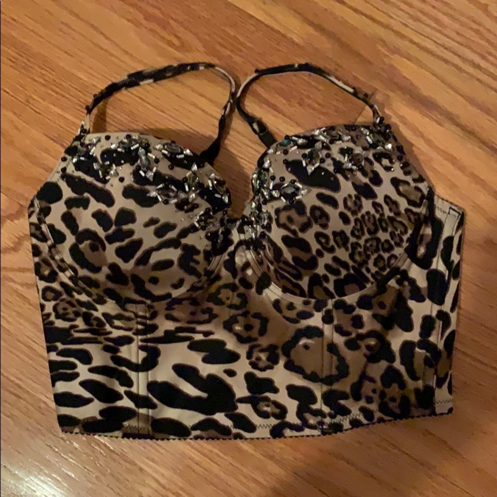 Bebe leopard bustier top